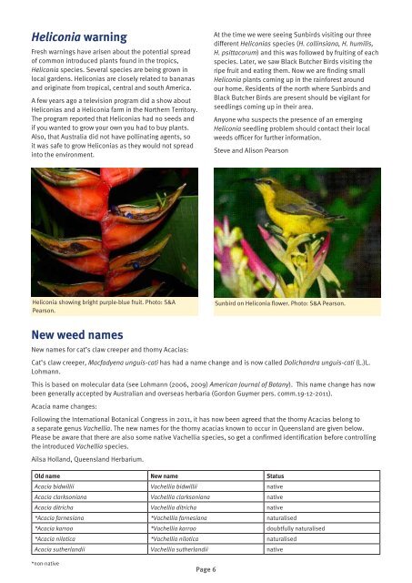 Weed Spotter Queensland Network Newsletter Autumn 2012 edition