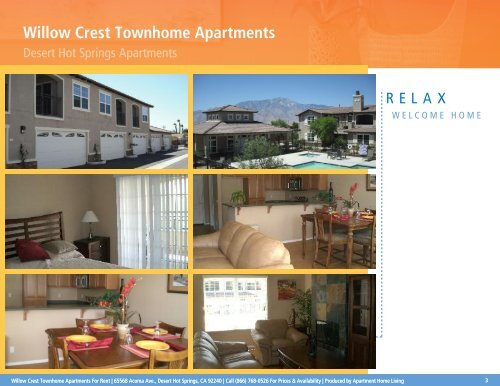 Willow Crest Townhome Apartments Printable Brochure - Desert Hot ...