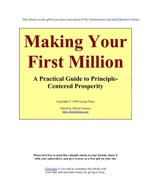 Making Your First Million.pdf - Association of Net Entrepreneurs and ...