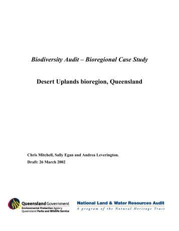 Biodiversity Audit – Bioregional Case Study Desert Uplands ...