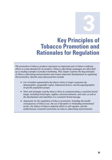 Key Principles of Tobacco Promotion and Rationales for - Division of ...
