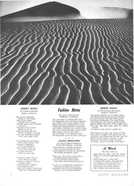 Fashion Notes - Desert Magazine of the Southwest