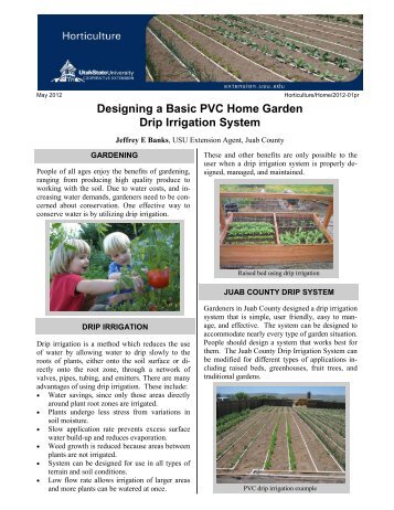 Designing a Basic PVC Home Garden Drip Irrigation System