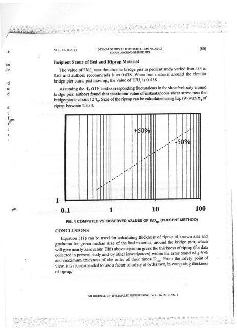 DESIGN OF RIPRAP FOR PROTECTION AGAINST. SCOUR ...