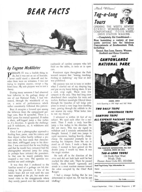 AUGUST/SEPTEMBER 1 9 6 6 double issue - Desert Magazine of ...