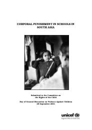 CORPORAL PUNISHMENT IN SCHOOLS IN SOUTH ASIA - CRIN