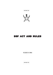 BSF ACT AND RULES - Border Security Force