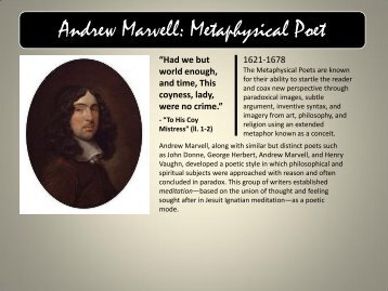 Andrew Marvell: Metaphysical Poet