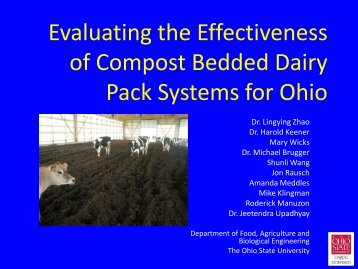 Evaluating the Effectiveness of Compost Bedded Dairy Pack - Ohio ...