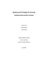 Bedding and Fill Heights for Concrete Roadway ... - Auburn University