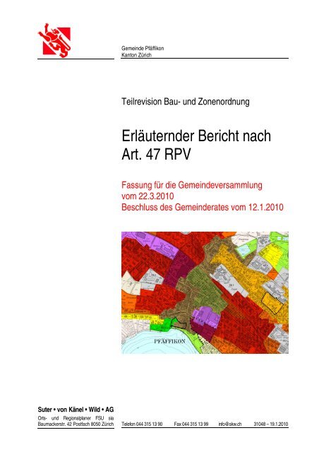 Erläuternder Bericht [PDF, 3.00 MB] - Gemeinde Pfäffikon ZH