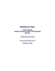 Sanitary Sewer Design Criteria - Region of Peel