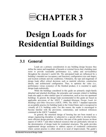 Chapter 3: Design Loads for Residential Buildings - HUD User