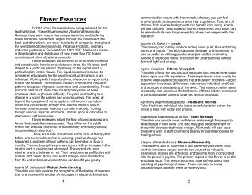 PDF Flower Essences file - Pegasus Products