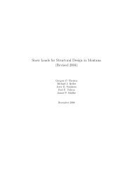 Snow Loads for Structural Design in Montana (Revised 2004)
