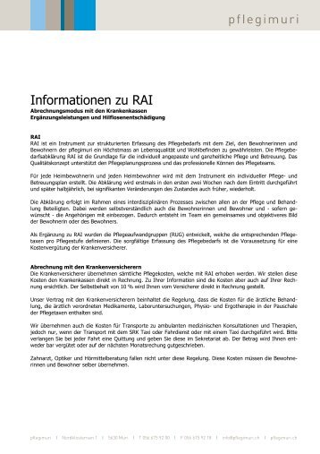 Informationen zu RAI - Pflegi Muri