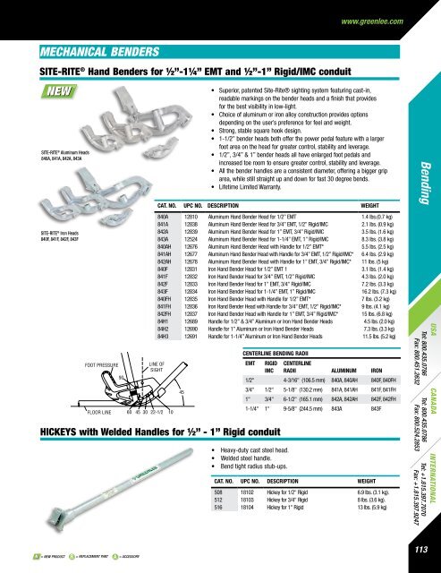 Greenlee Catalog - Delco Wire and Cable Limited