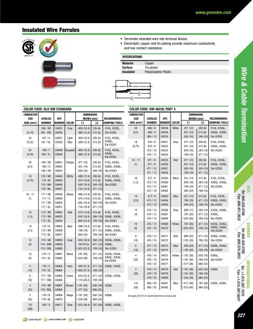 Greenlee Catalog - Delco Wire and Cable Limited