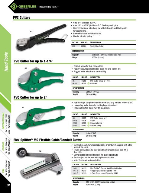 Greenlee Catalog - Delco Wire and Cable Limited