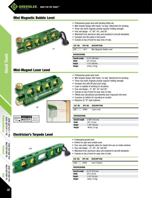 Greenlee Catalog - Delco Wire and Cable Limited