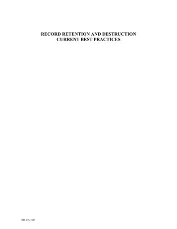 record retention and destruction - American Bar Association