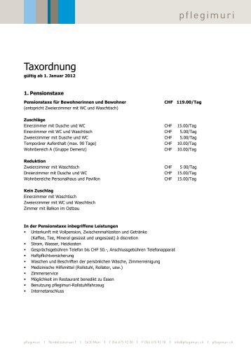 Taxordnung (pdf) - Pflegi Muri