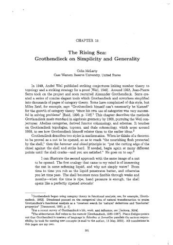 The Rising Sea: Grothendieck on Simplicity and Generality