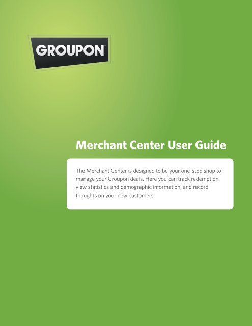 Merchant Center User Guide - Groupon