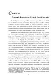 CHAPTER 3 Economic Impacts on Olympic Host Countries
