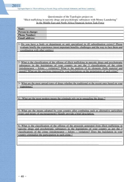 Illicit Trafficking in Narcotic Drugs and Psychotropic ... - menafatf