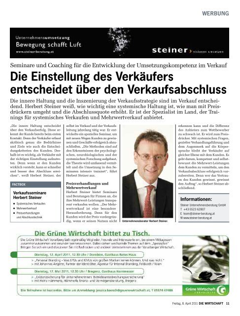 Die Wirtschaft Nr. 14 vom 8. April 2011