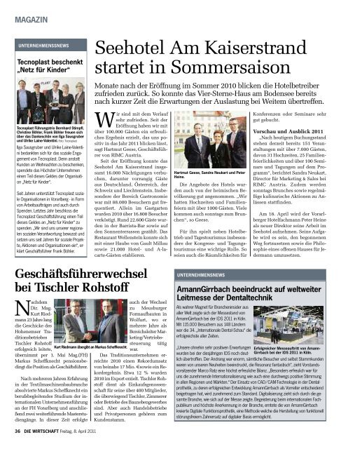 Die Wirtschaft Nr. 14 vom 8. April 2011