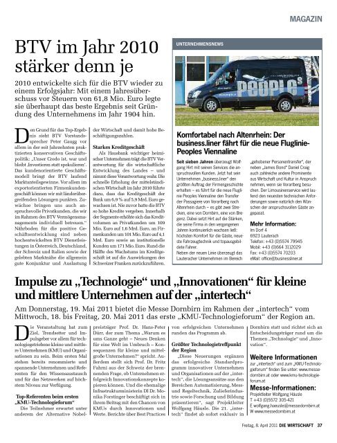 Die Wirtschaft Nr. 14 vom 8. April 2011