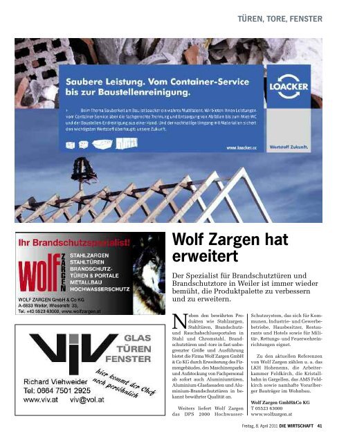 Die Wirtschaft Nr. 14 vom 8. April 2011