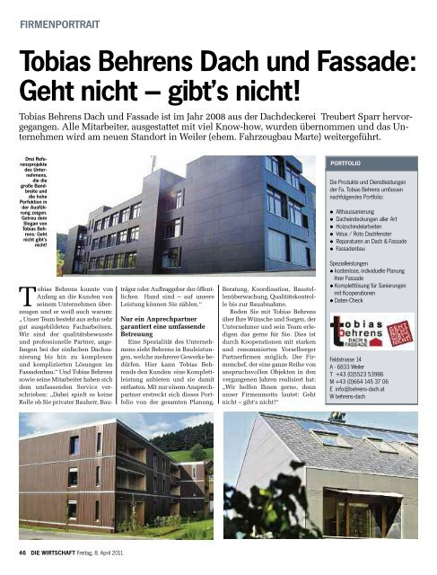 Die Wirtschaft Nr. 14 vom 8. April 2011