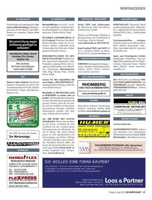 Die Wirtschaft Nr. 14 vom 8. April 2011