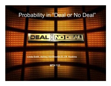 Probability in “Deal or No Deal”