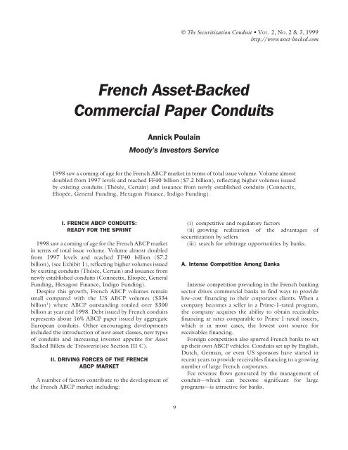 French Asset-Backed Commercial Paper Conduits - Securitization.Net