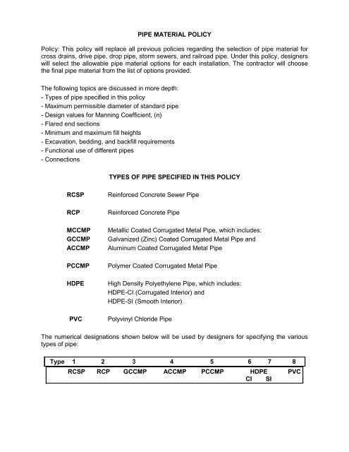 Cmp Pipe Size Chart