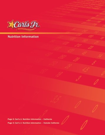 Nutrition Information - Carl's Jr.
