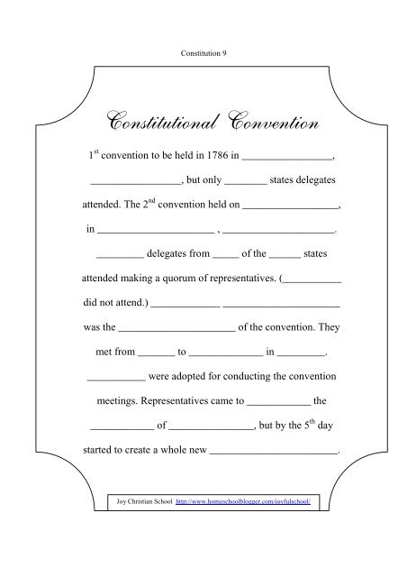 Constitution Lapbook Piece - Homeschool Blogger