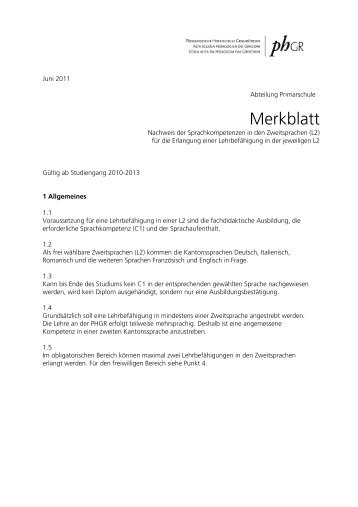 Merkblatt PS - phGR