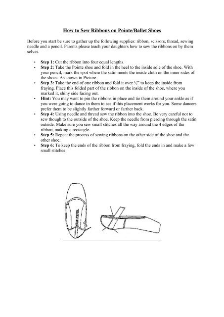 How to Sew Ribbons on Pointe/Ballet Shoes