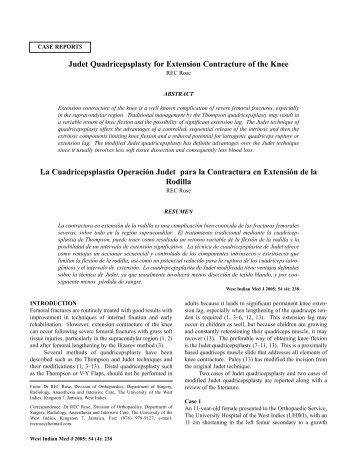 Judet Quadricepsplasty for Extension Contracture of the Knee La ...