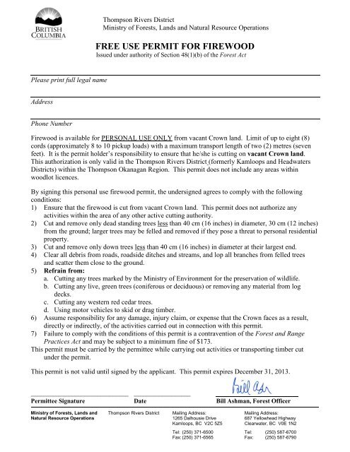 Below Is Your Free Use Permit Which Allows You To Cut Dead