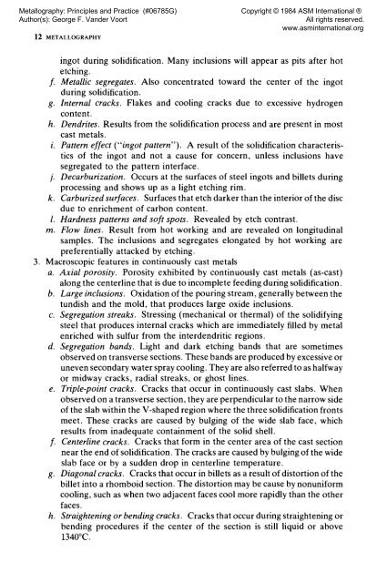 Metallography: Principles and Practices - ASM International