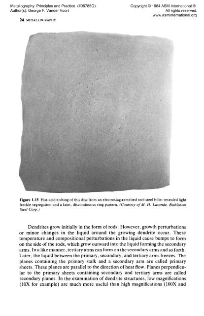 Metallography: Principles and Practices - ASM International