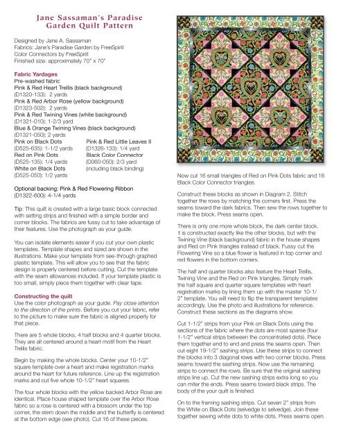 Jane Sassaman's Paradise Garden Quilt Pattern