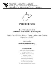 PROCEEDINGS - Industries of the Future - West Virginia - West ...