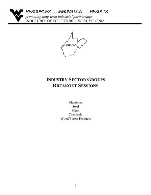 PROCEEDINGS - Industries of the Future - West Virginia - West ...